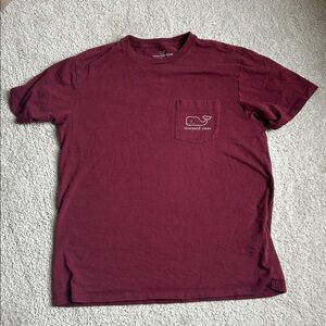 Vineyard Vines Burgundy Pocket Tee